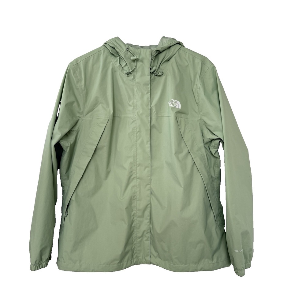 The North Face Women's Antora Jacket Size XL Green Hooded Lightweight Rain Shell - Picture 2 of 12